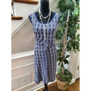 A New Approach Women Blue Rayon Round Neck Sleeveless Knee Length Dress Size 2X